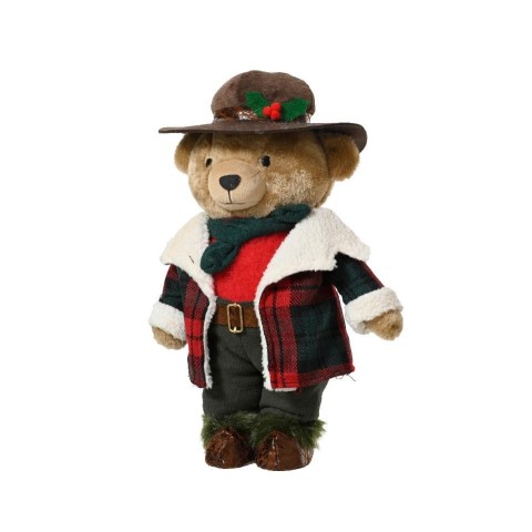 ORSO IN PIEDI VESTITO SCOZZESE H.45